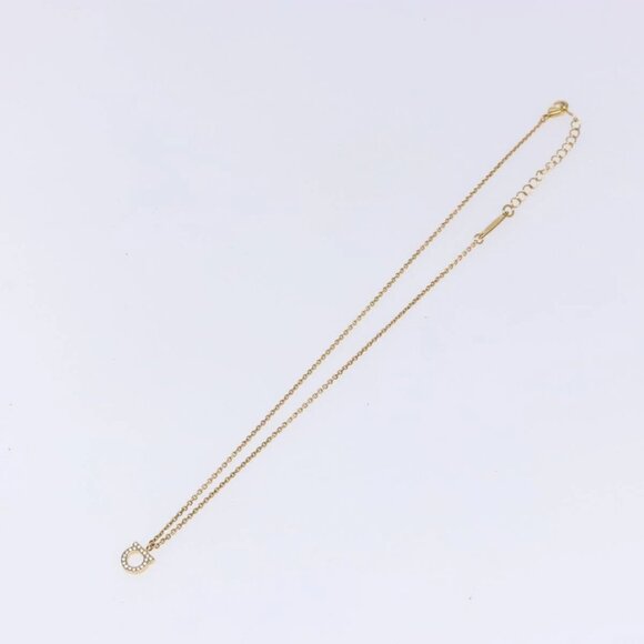 Salvatore Ferragamo Gancini Necklace metal Gold Tone Auth sw1386M - Picture 8 of 16